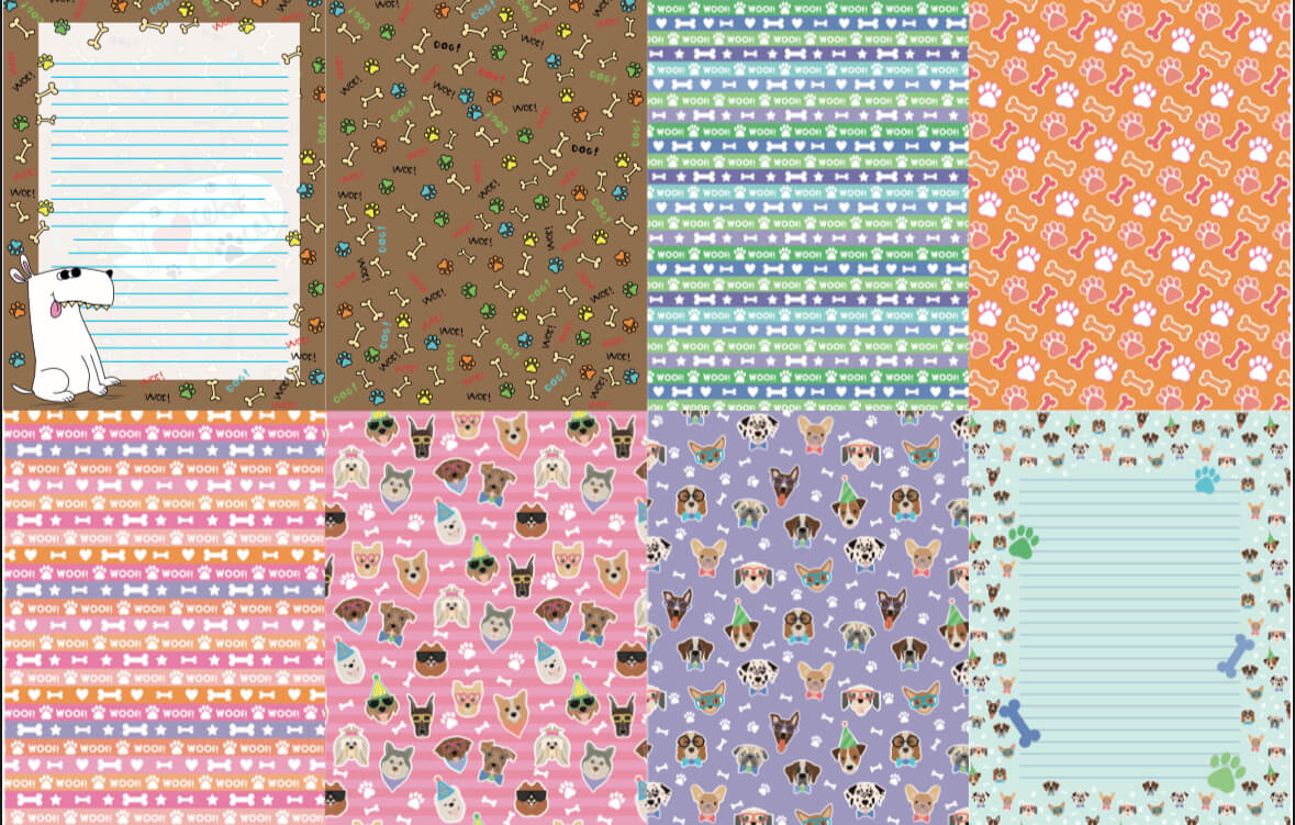 Hoja Decorada - Dog Lovers