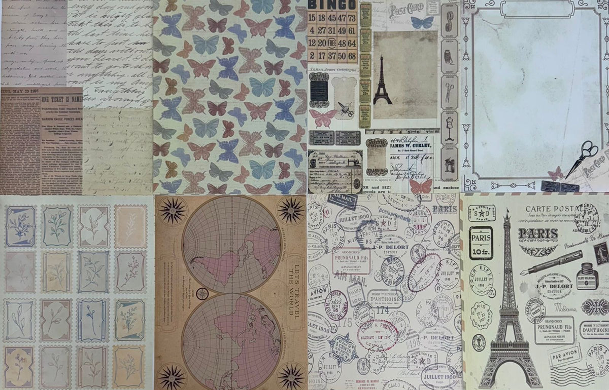 Hoja Decorada - Vintage